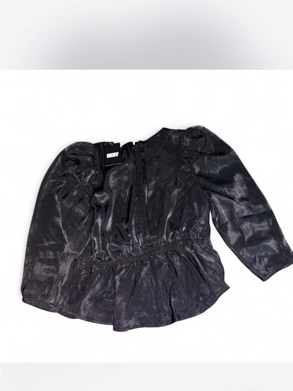 DKNY Women's Black Shiny Peplum Jacket